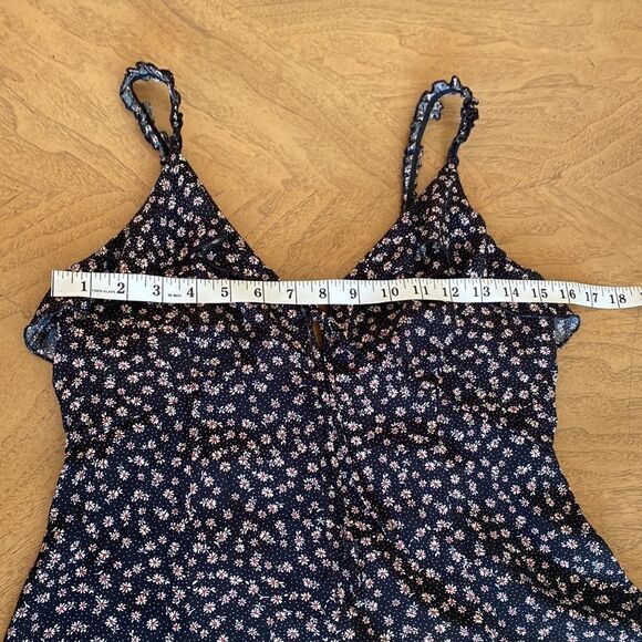 Urban Outfitters Dress Forum Black Mini Daisy Print Ditsy Dress Size Small - Picture 9 of 10